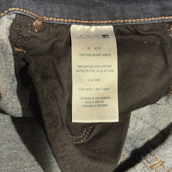 Joe's Jeans Women’s High Rise Skinny Ankle Raw Hem Dark Wash Jeans Size 29 - Picture 11 of 11